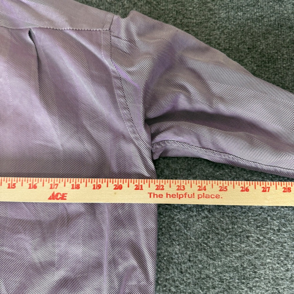 Thomas Pink Prestige Mens Purple Herringbone Dress Shirt 15 33.5 French Cuff - Picture 5 of 7